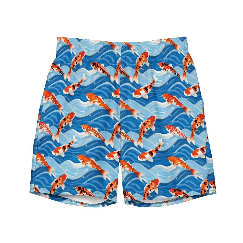 Crimson Drift on Swim Trunks — Front