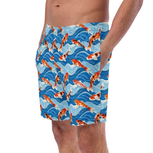 Crimson Drift on a Swim Trunks