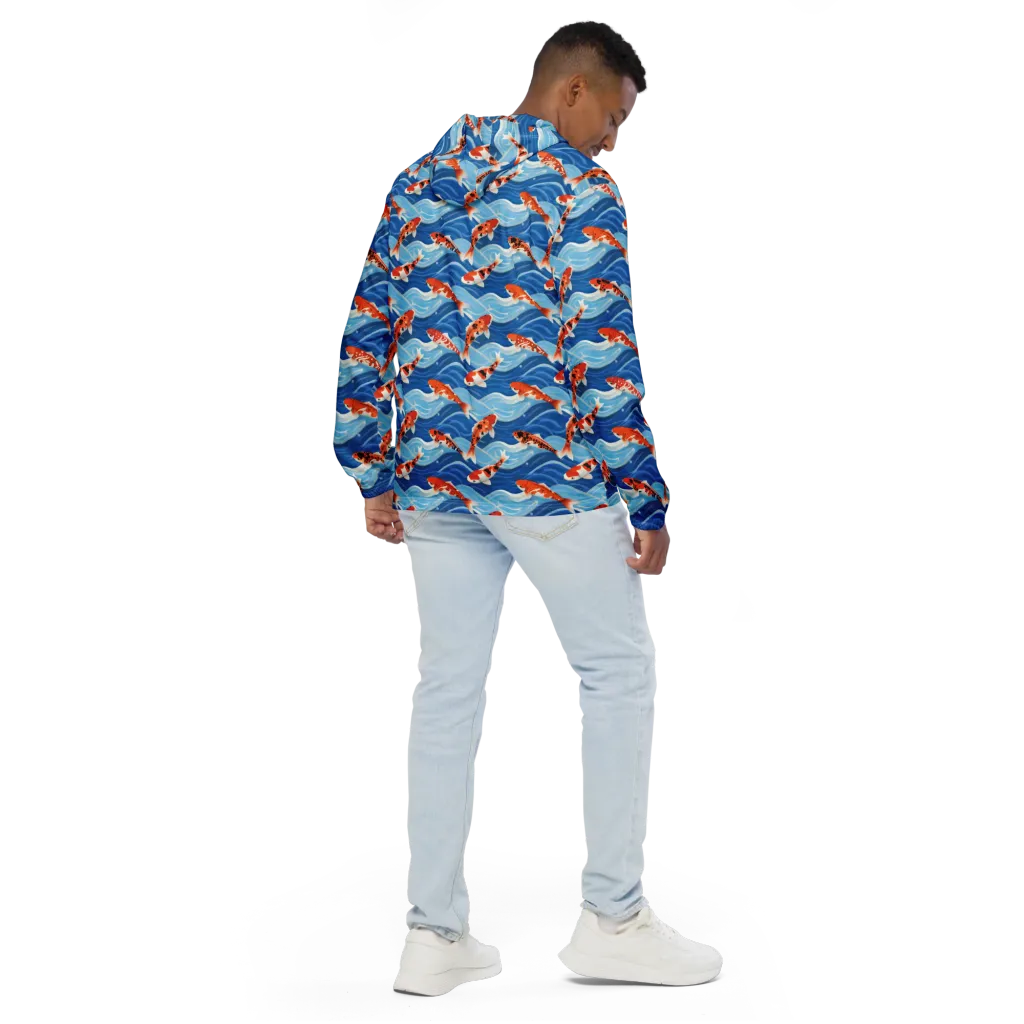 Crimson Drift on Men's Windbreaker — Back