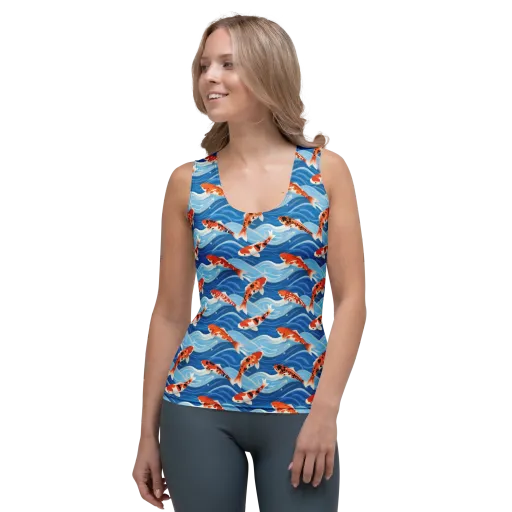 Crimson Drift on a Women's Tank Top