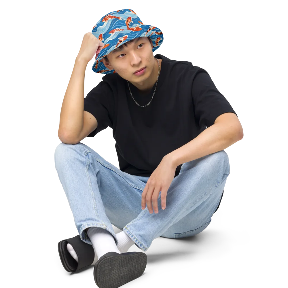 Crimson Drift on Reversible Bucket Hat — Front 2 Inside