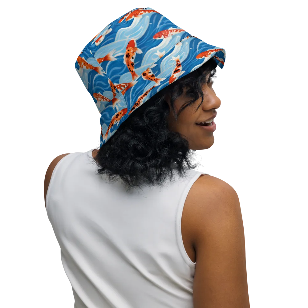 Crimson Drift on Reversible Bucket Hat — Right Outside