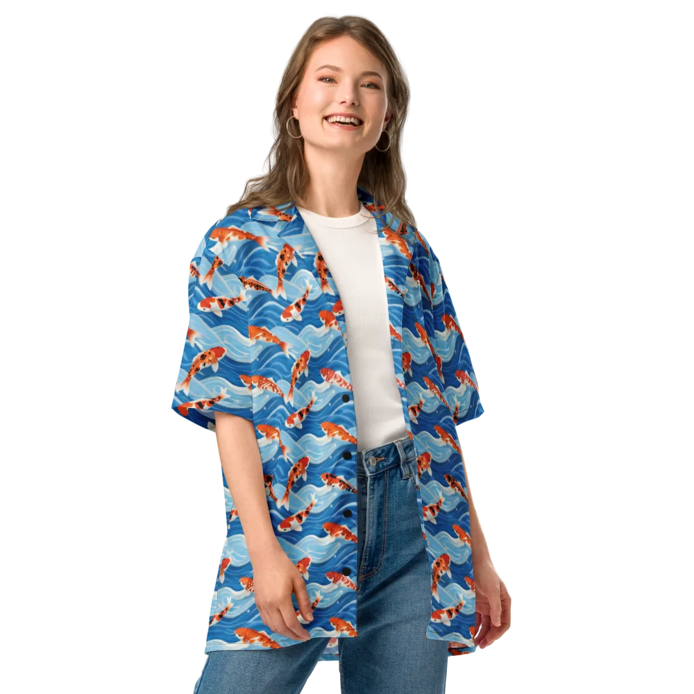 Crimson Drift on Button Shirt — Front