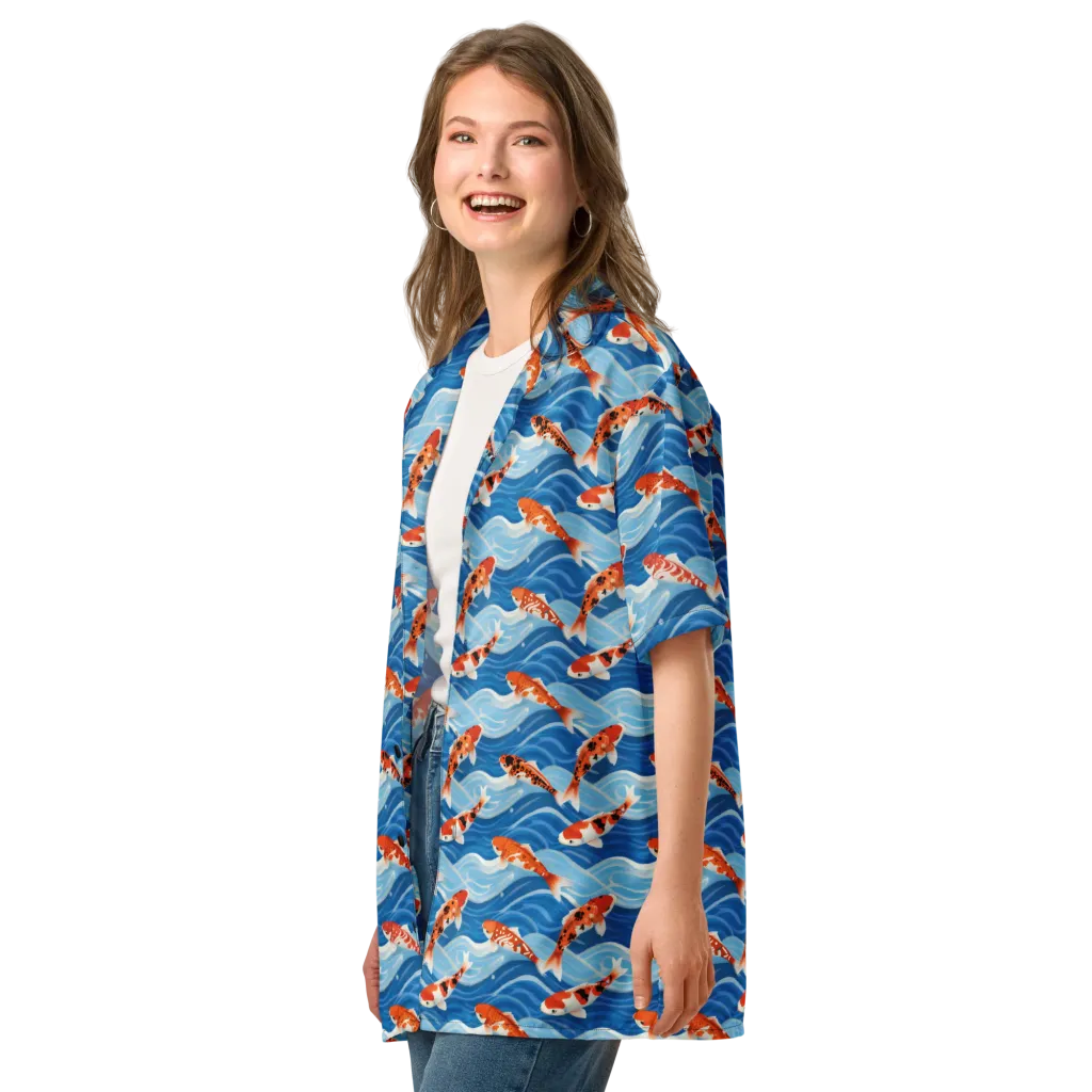 Crimson Drift on Button Shirt — Left Front