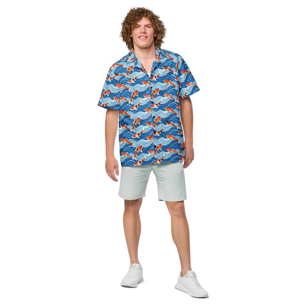 Crimson Drift on Button Shirt — Front