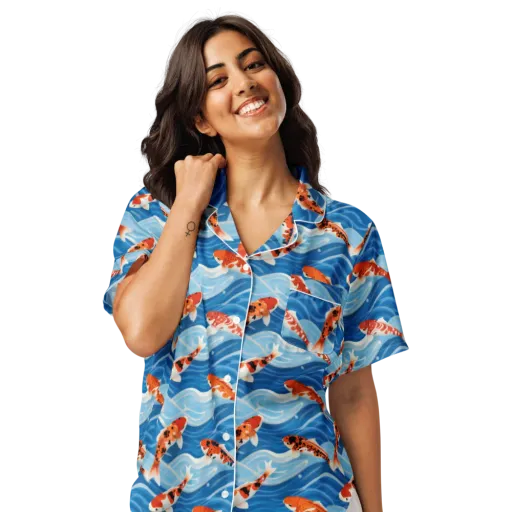 Crimson Drift on a Women's Short Sleeve Pajama Top