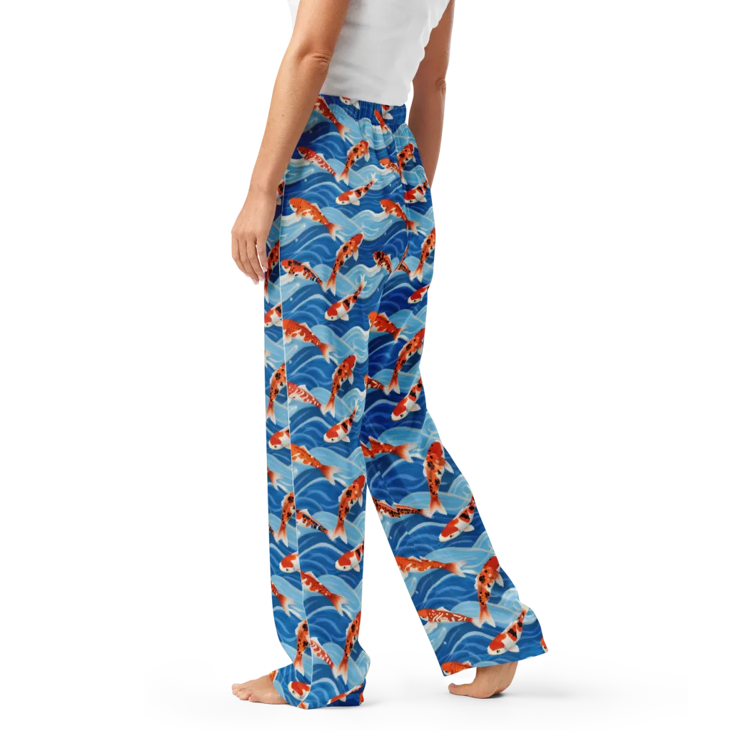 Crimson Drift on Women's Pajama Pants — Left