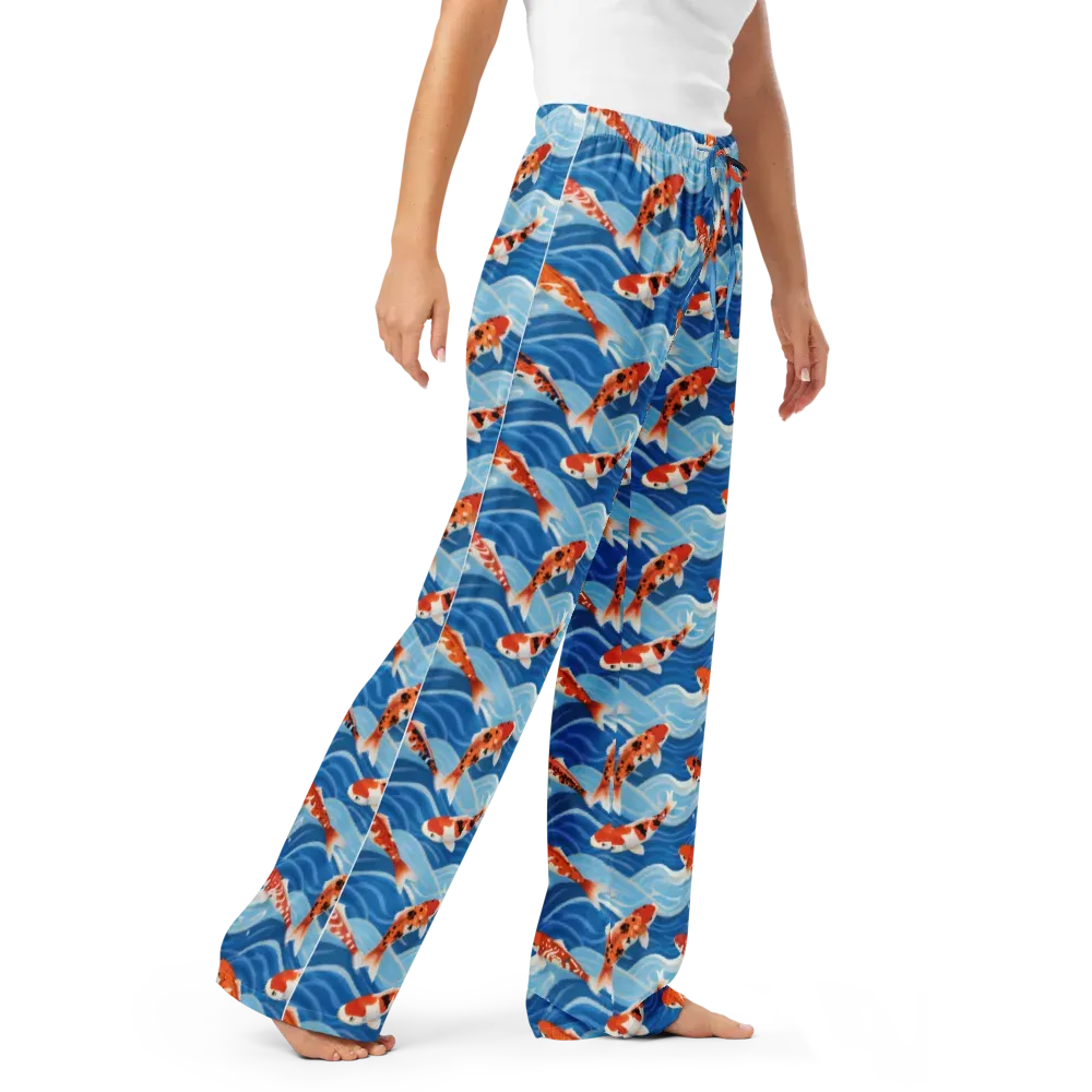 Crimson Drift on Women's Pajama Pants — Right Front