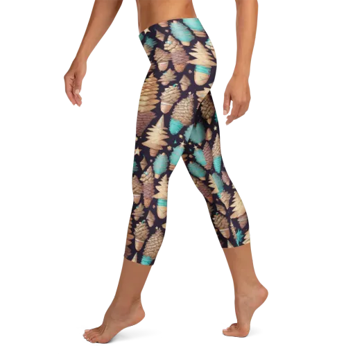 Cosmic Cone Garden on a Capri Leggings