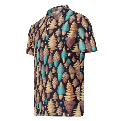 Cosmic Cone Garden on a Men's Slim Fit Polo Shirt