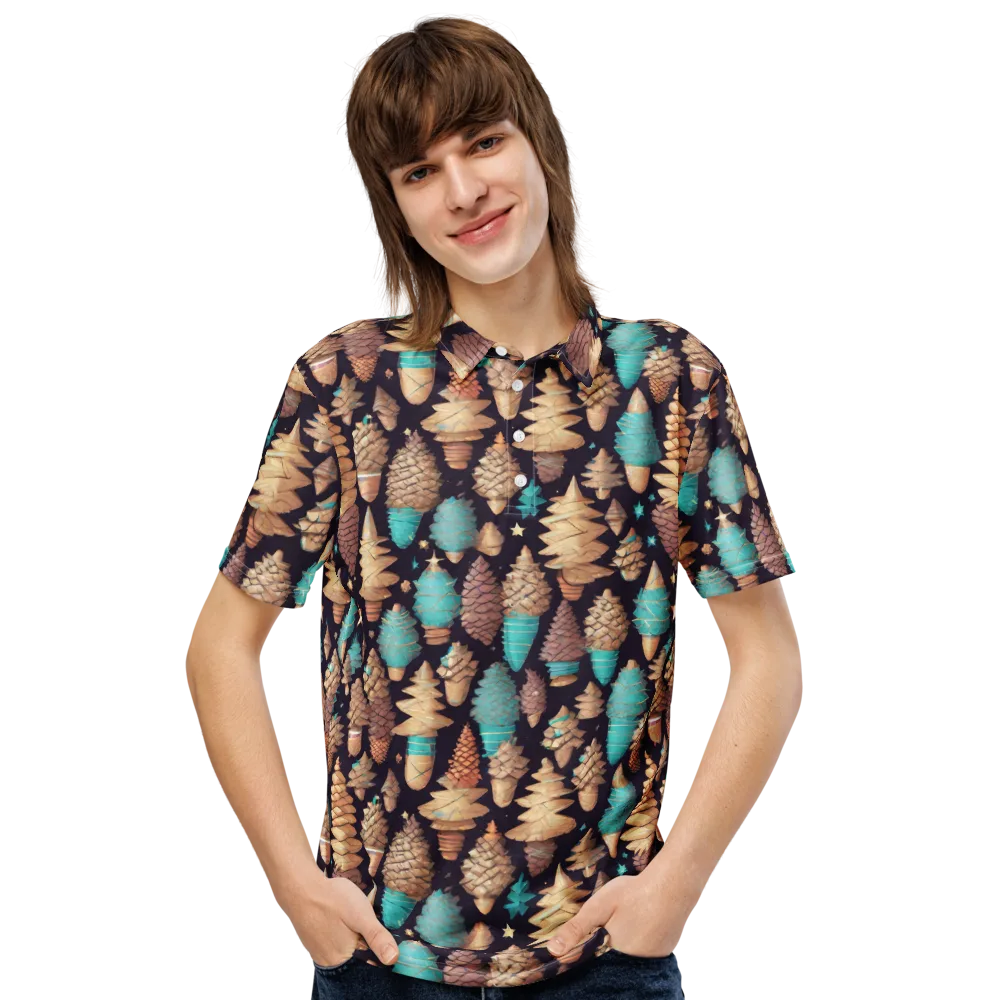 Cosmic Cone Garden on Men's Slim Fit Polo Shirt — Front