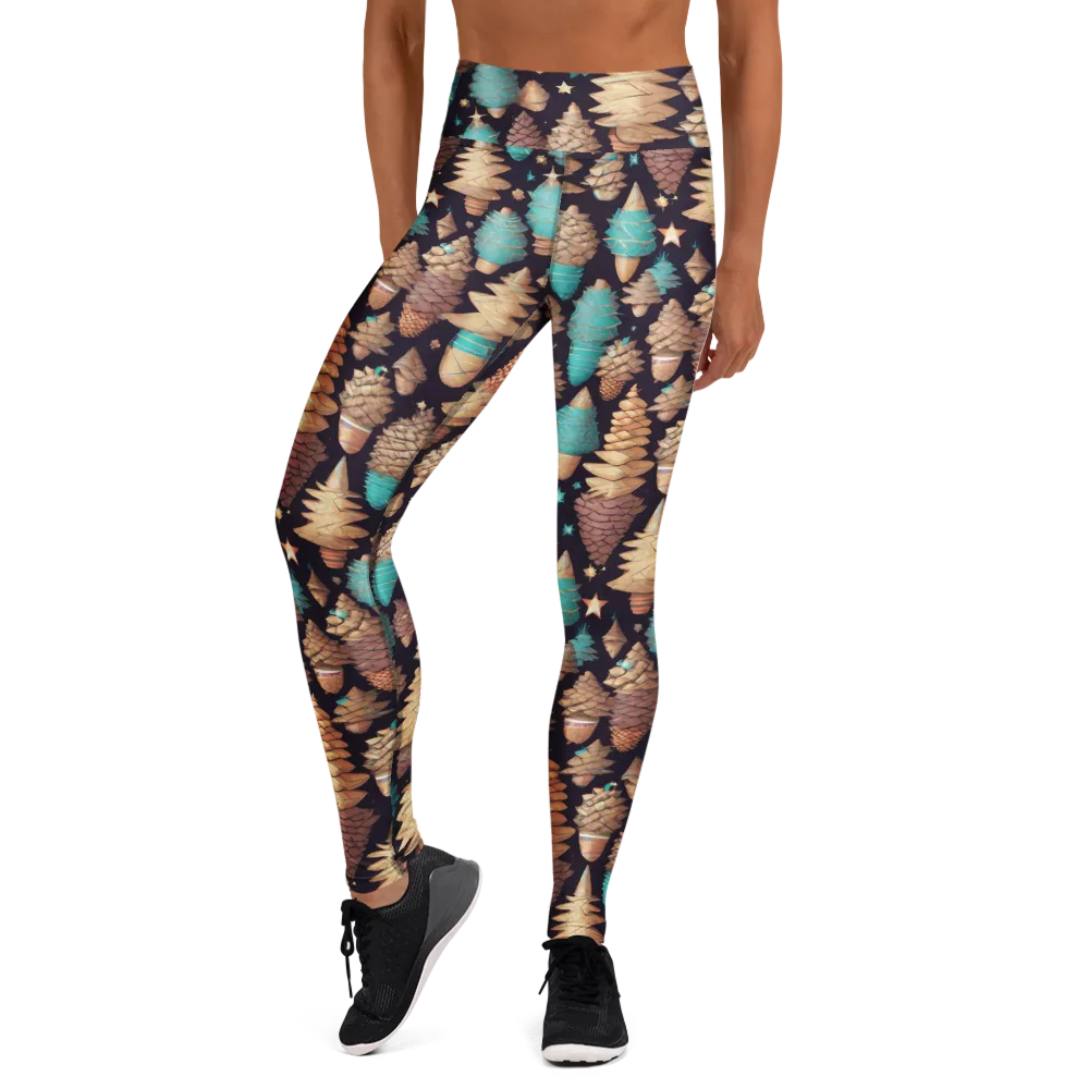 Cosmic Cone Garden on Yoga Leggings — Front