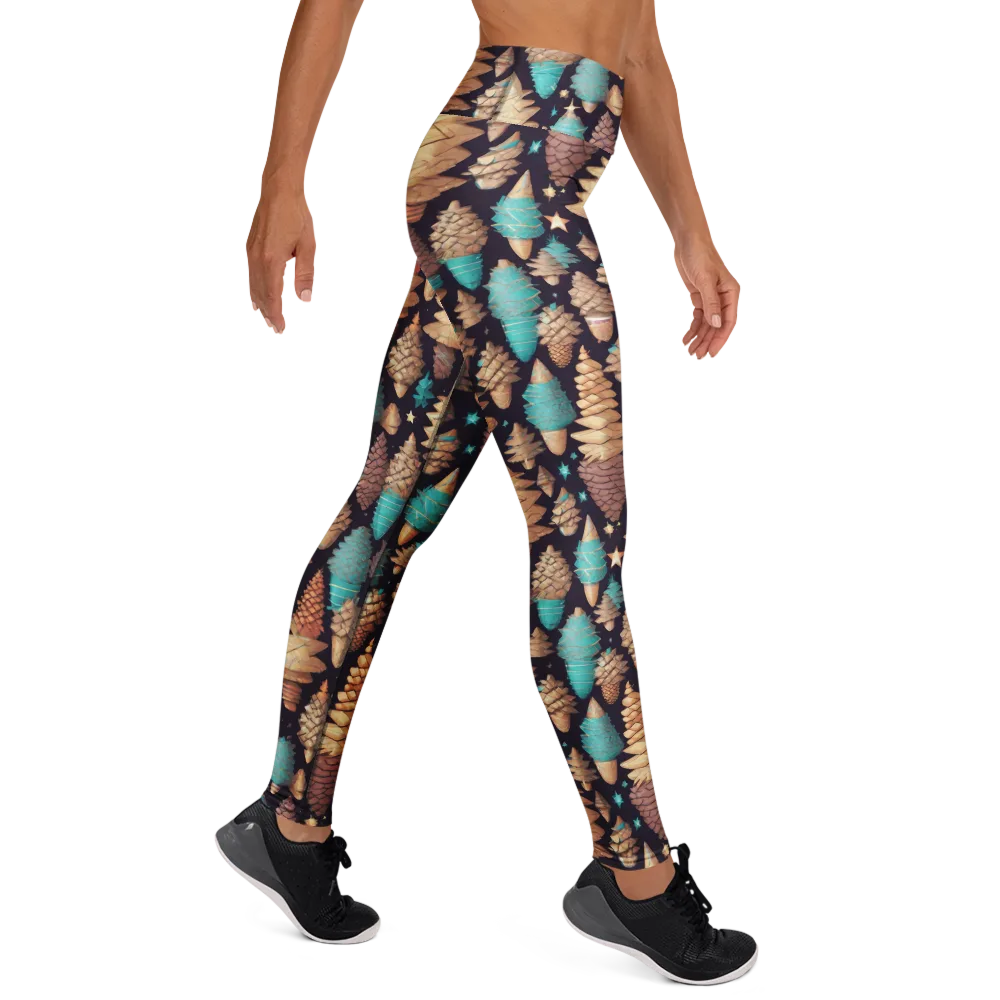 Cosmic Cone Garden on Yoga Leggings — Right