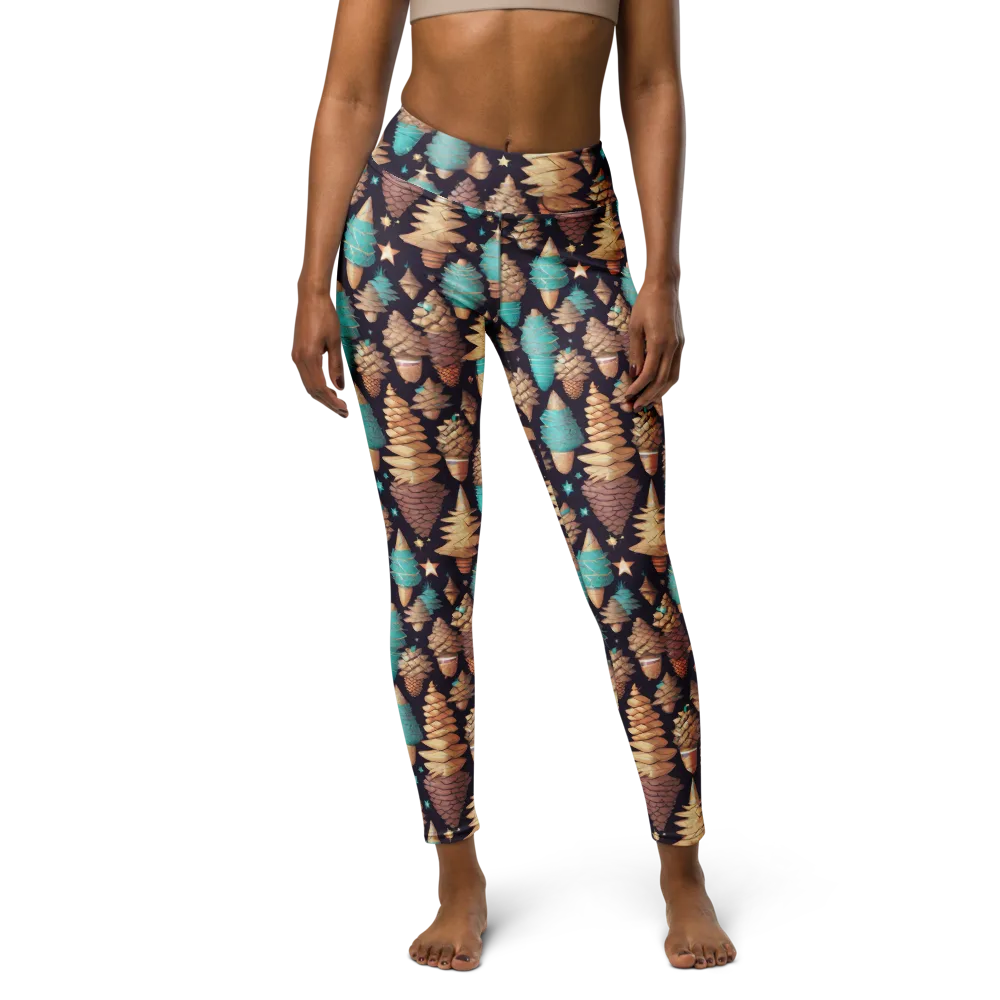 Cosmic Cone Garden on Yoga Leggings — Front