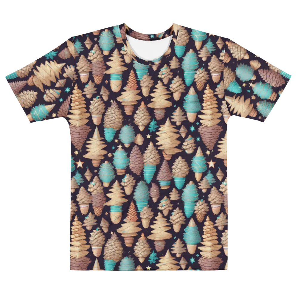Cosmic Cone Garden on Men's Cotton Crew Neck T-Shirt — Front