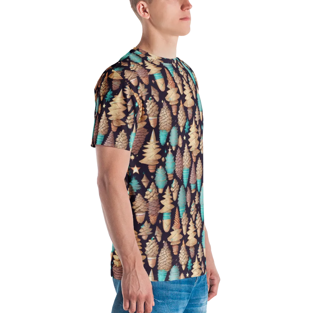Cosmic Cone Garden on Men's Crew Neck T-Shirt — Right