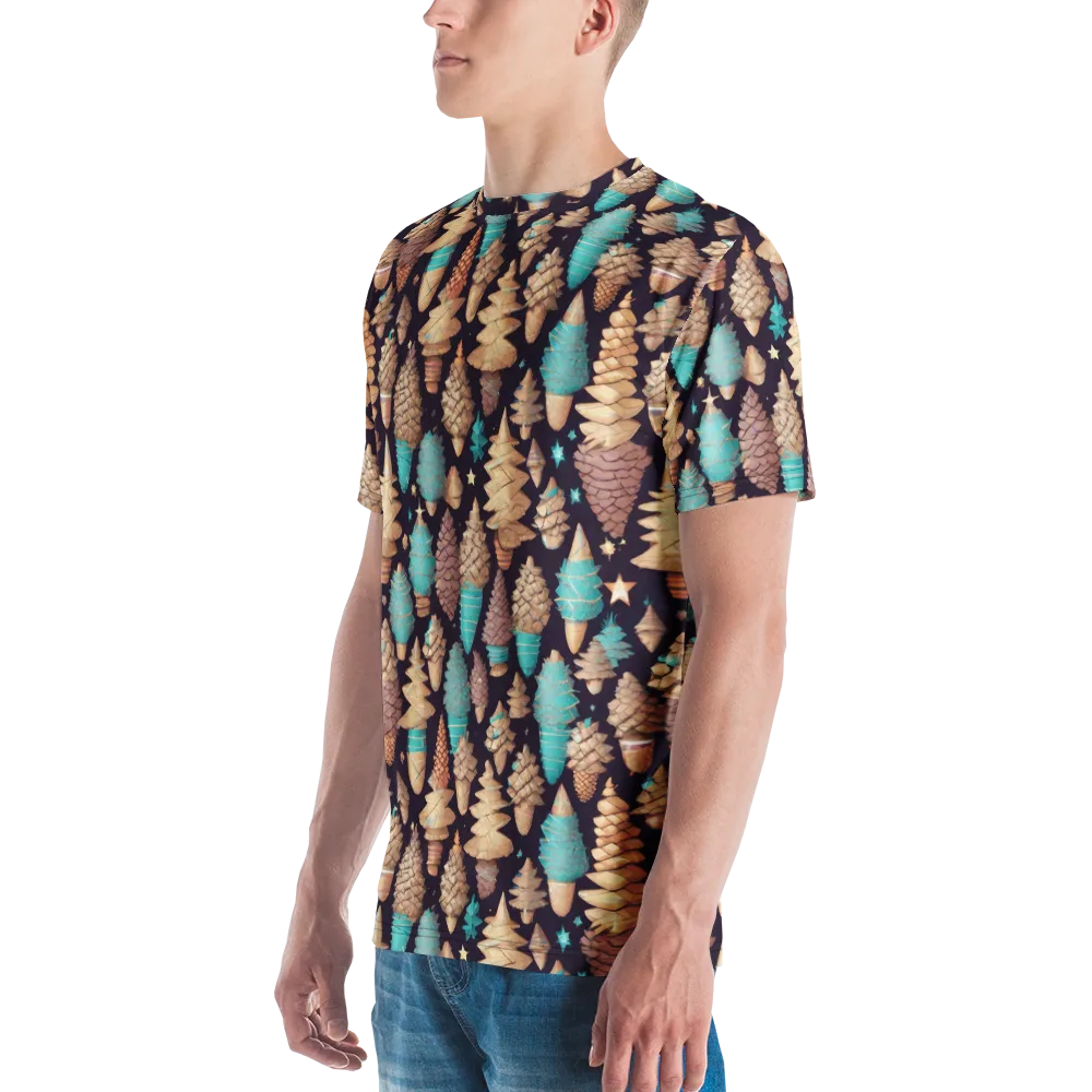 Cosmic Cone Garden on Men's Crew Neck T-Shirt — Left