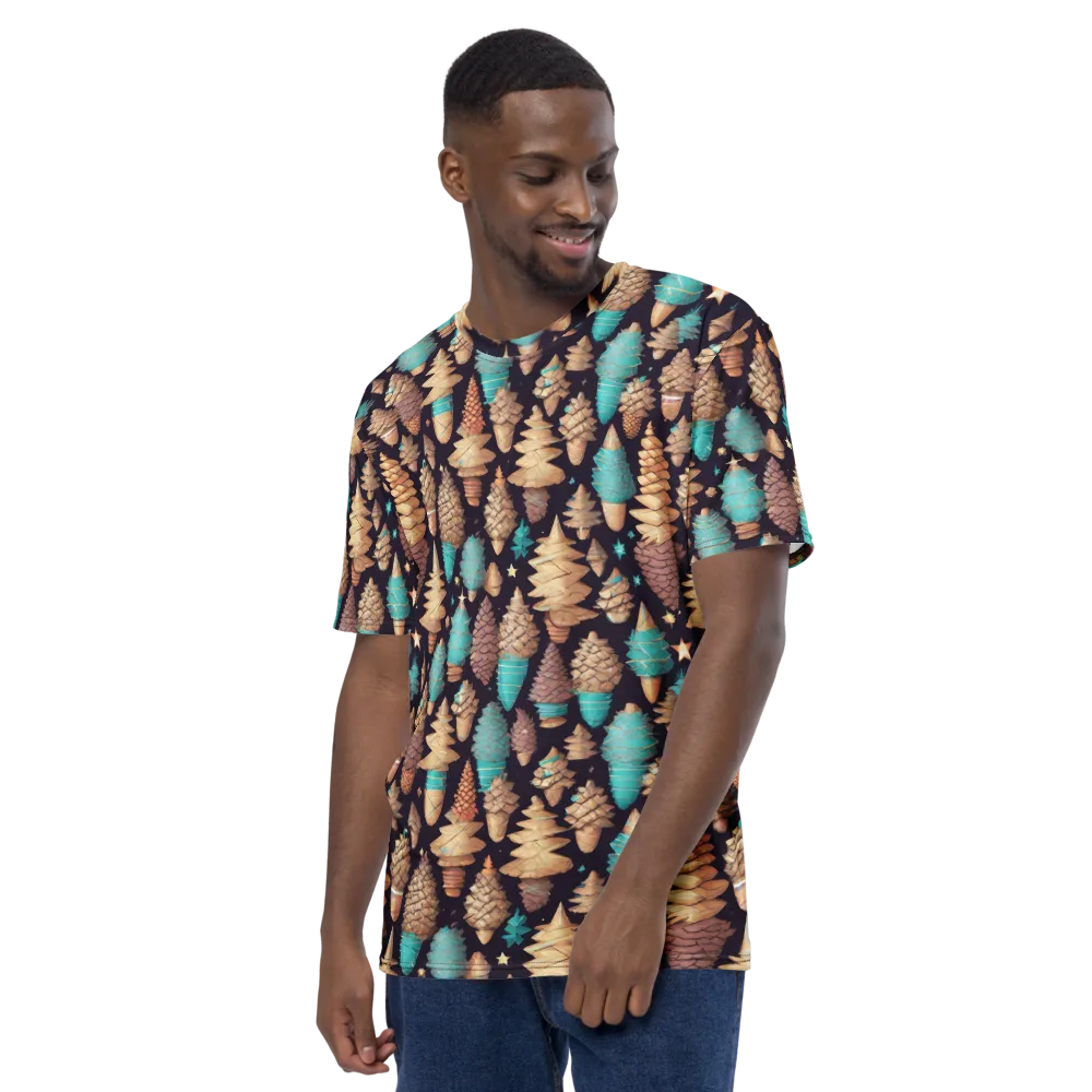 Cosmic Cone Garden on Men's Crew Neck T-Shirt — Left