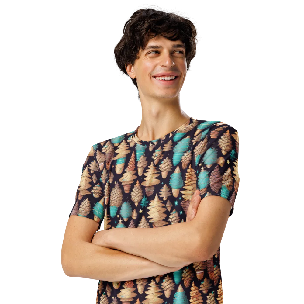 Cosmic Cone Garden on Men's Crew Neck T-Shirt — Left Front