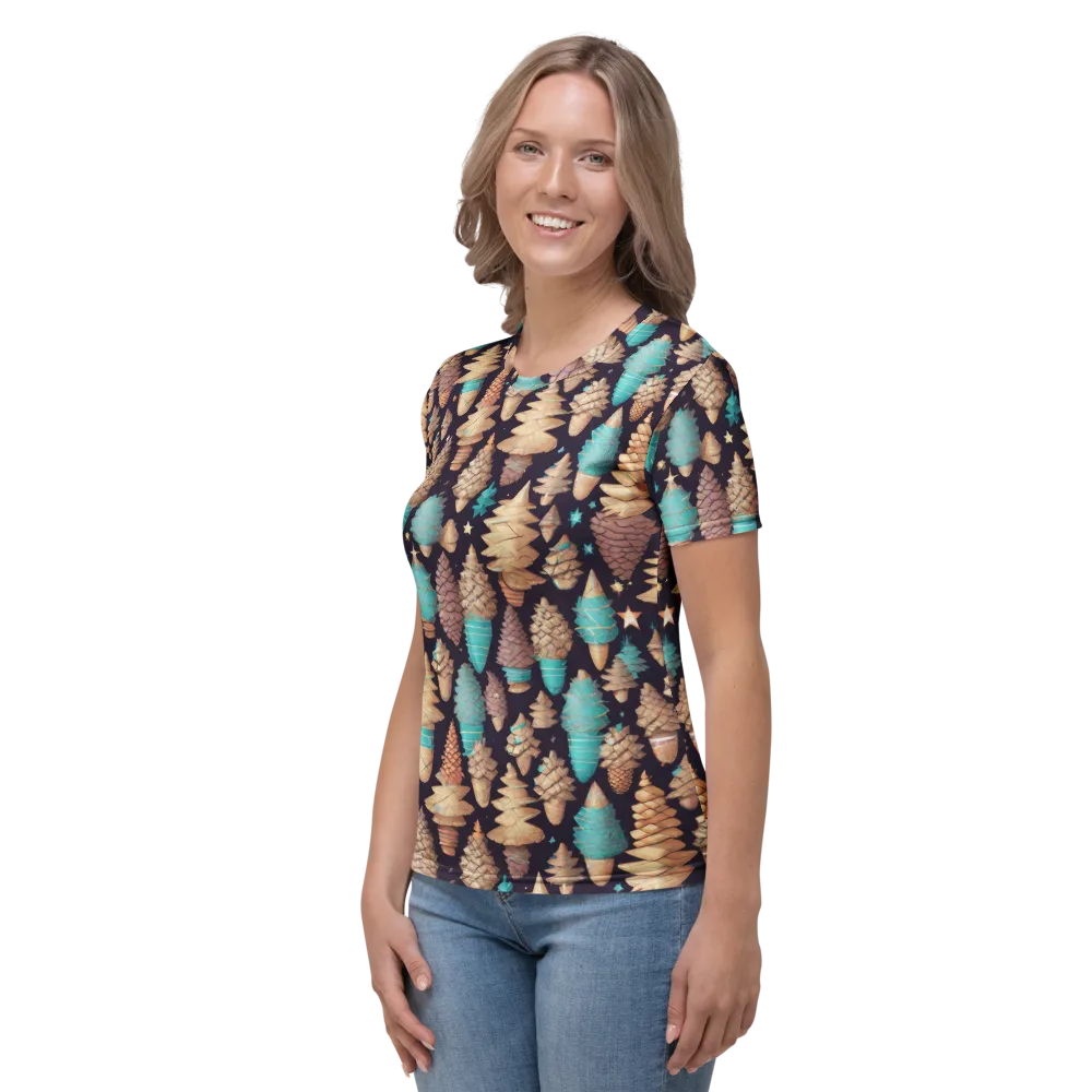 Cosmic Cone Garden on Women's Crew Neck T-Shirt — Left