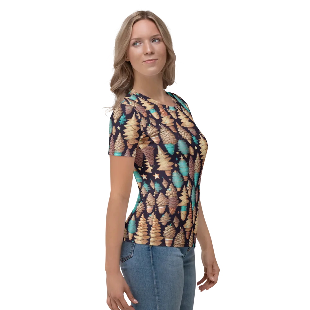 Cosmic Cone Garden on Women's Crew Neck T-Shirt — Right