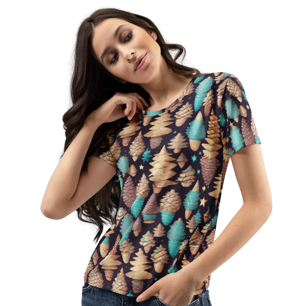 Cosmic Cone Garden on Women's Crew Neck T-Shirt — Left Front