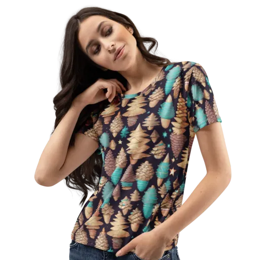 Cosmic Cone Garden on a Women's Crew Neck T-Shirt