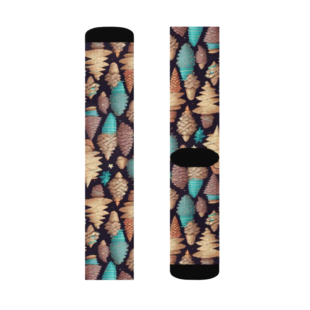 Cosmic Cone Garden on Socks — Left Sock