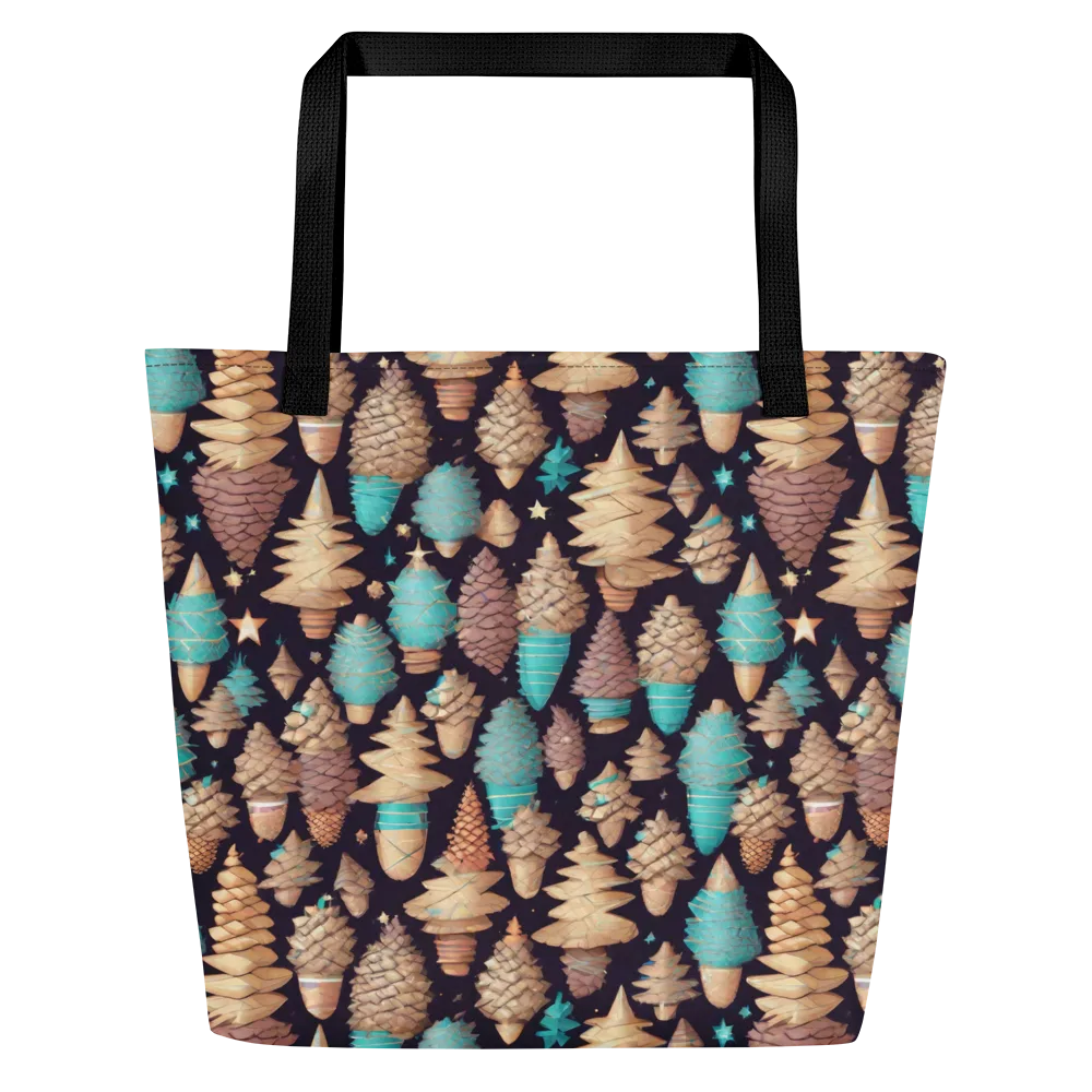 Cosmic Cone Garden on Large Tote Bag W/ Pocket — Front