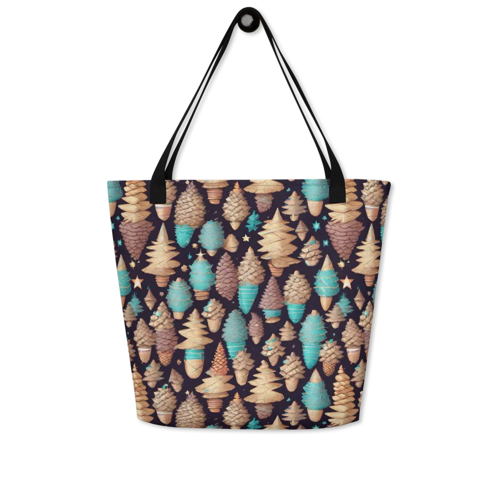 Cosmic Cone Garden on Large Tote Bag W/ Pocket — Front