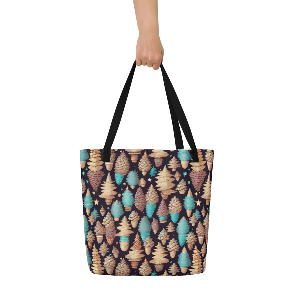 Cosmic Cone Garden on Large Tote Bag W/ Pocket — Front