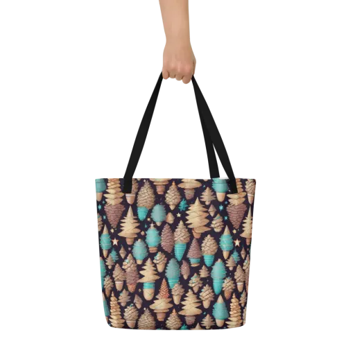Cosmic Cone Garden on a Large Tote Bag W/ Pocket