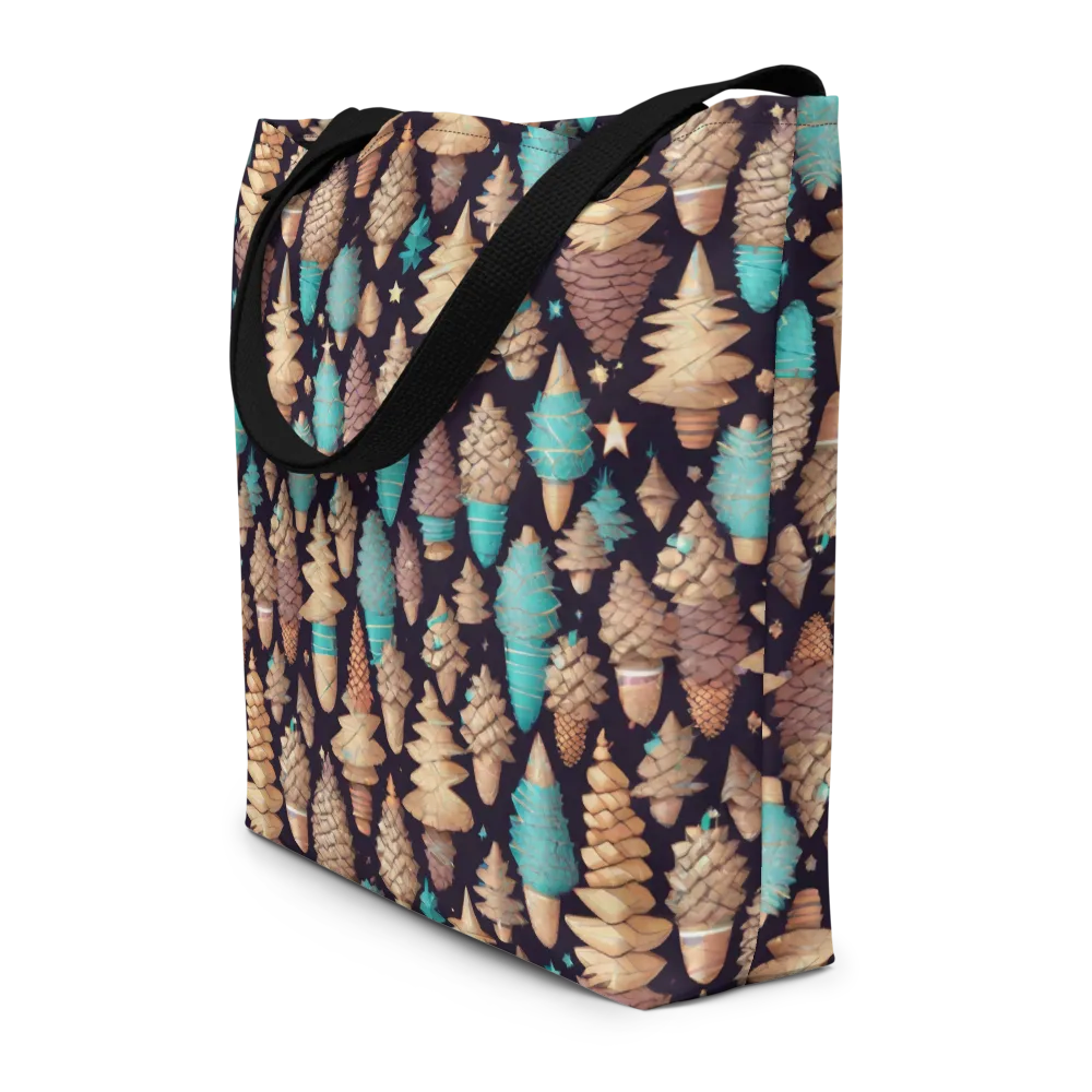 Cosmic Cone Garden on Large Tote Bag W/ Pocket — Front