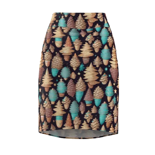 Cosmic Cone Garden on a Pencil Skirt