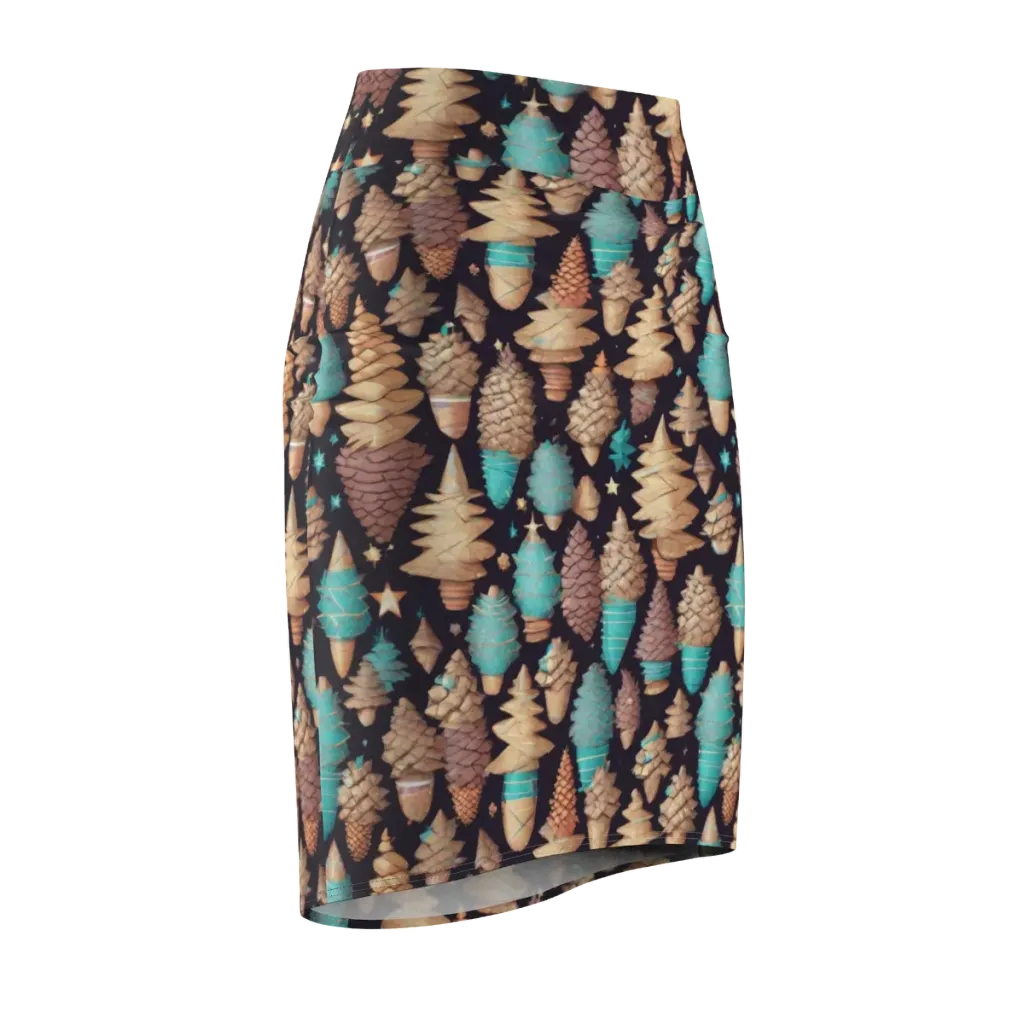 Cosmic Cone Garden on Pencil Skirt — Front Side