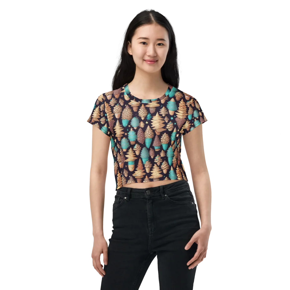 Cosmic Cone Garden on Crop Tee — Front
