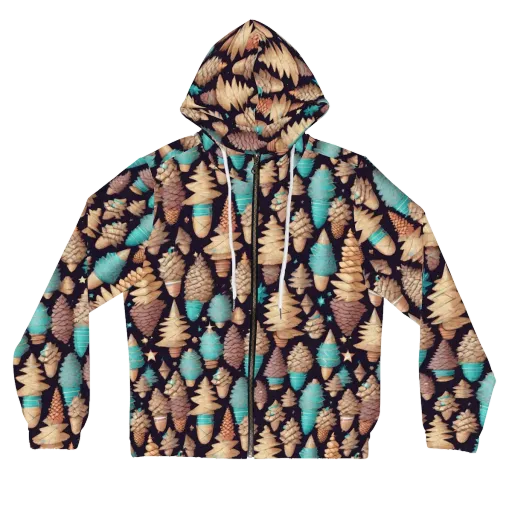 Cosmic Cone Garden on a Women's Full-Zip Hoodie