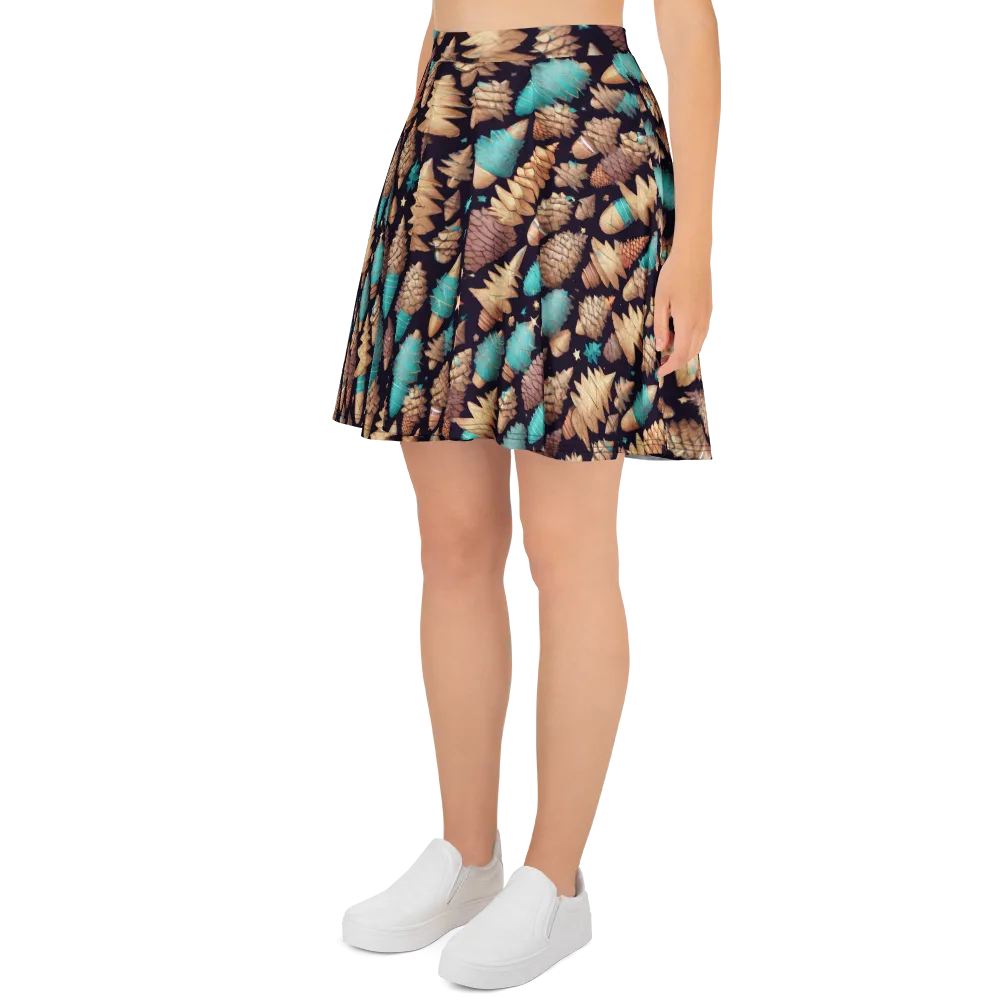 Cosmic Cone Garden on Skater Skirt — Left