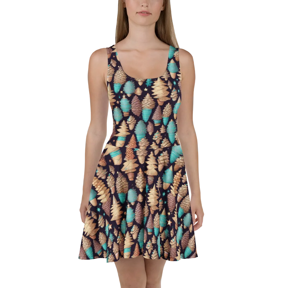 Cosmic Cone Garden on Skater Dress — Front