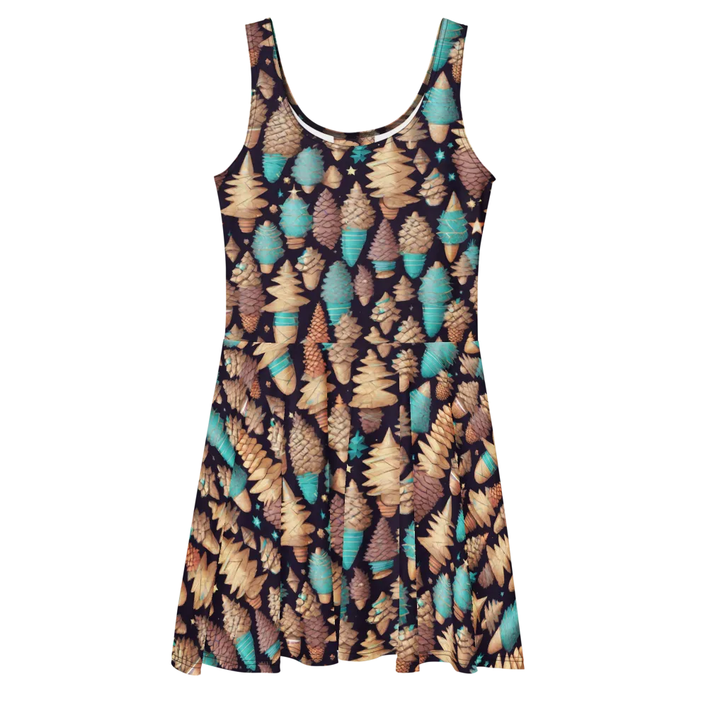 Cosmic Cone Garden on Skater Dress — Front