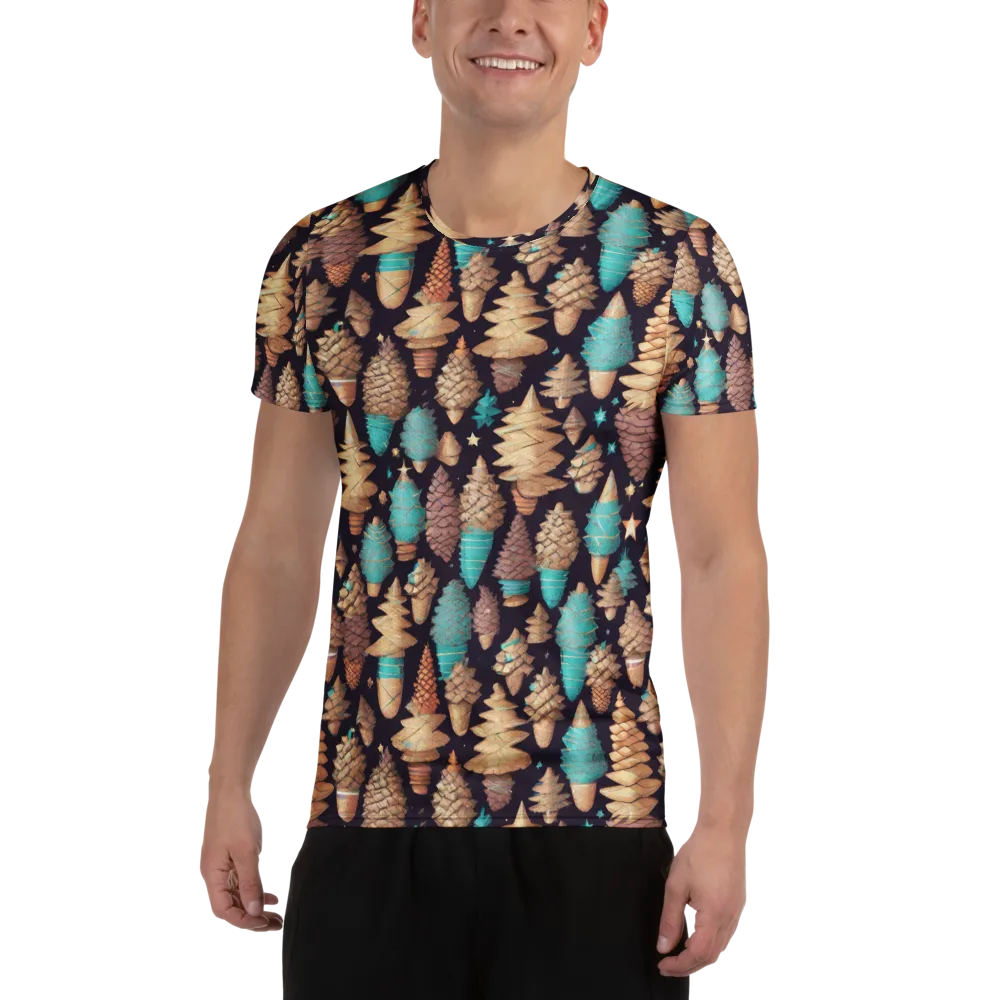 Cosmic Cone Garden on Men's Athletic T-Shirt — Front
