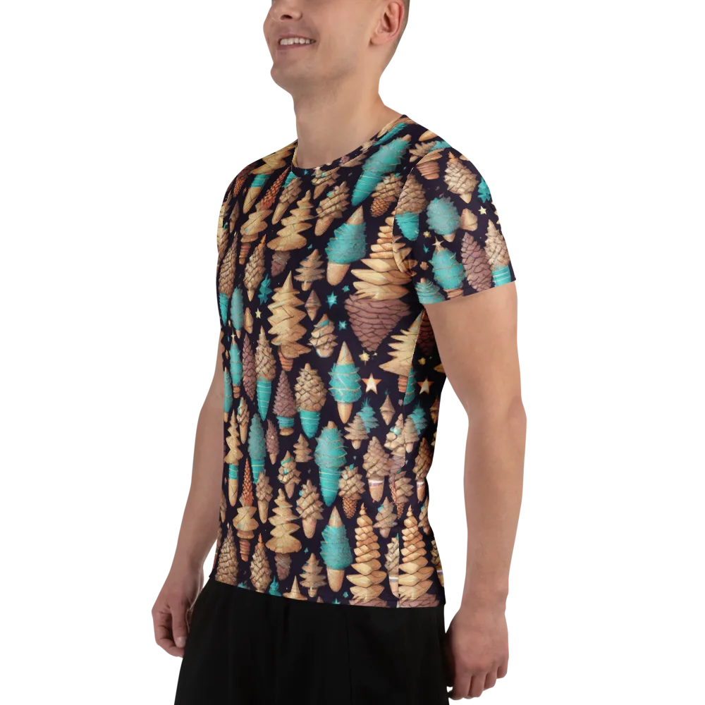 Cosmic Cone Garden on Men's Athletic T-Shirt — Left