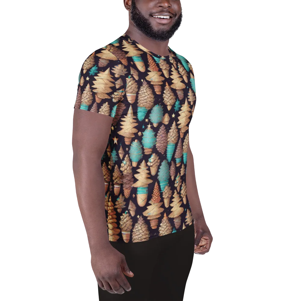 Cosmic Cone Garden on Men's Athletic T-Shirt — Right