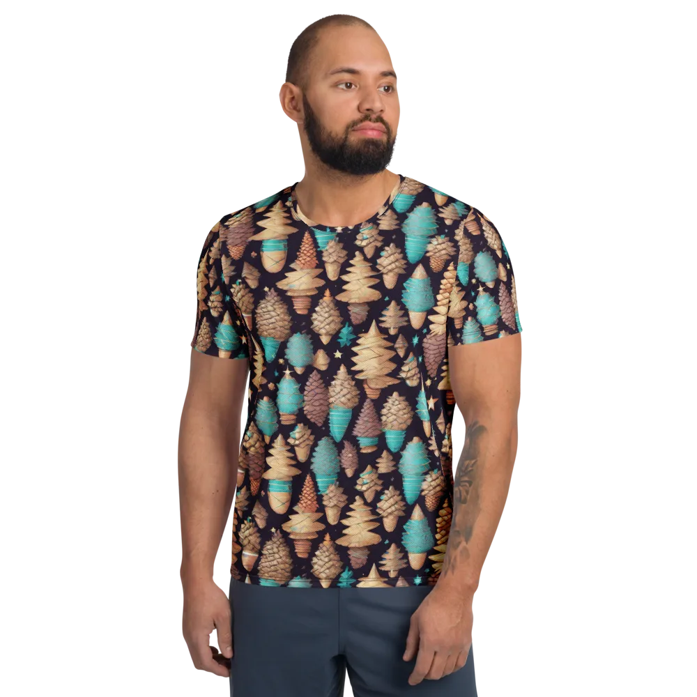 Cosmic Cone Garden on Men's Athletic T-Shirt — Front
