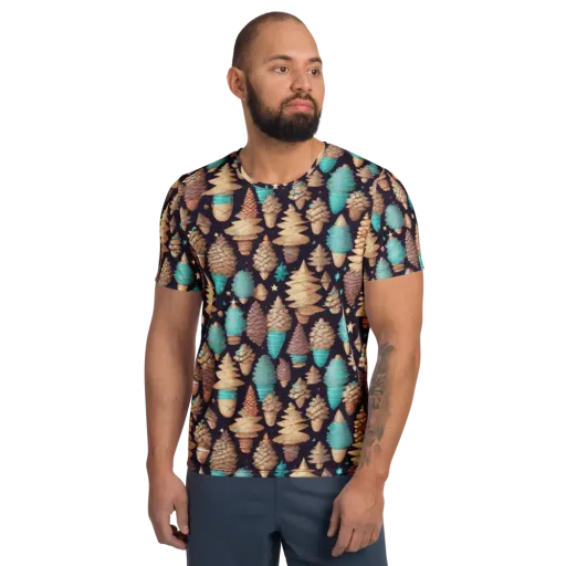 Cosmic Cone Garden on a Men's Athletic T-Shirt