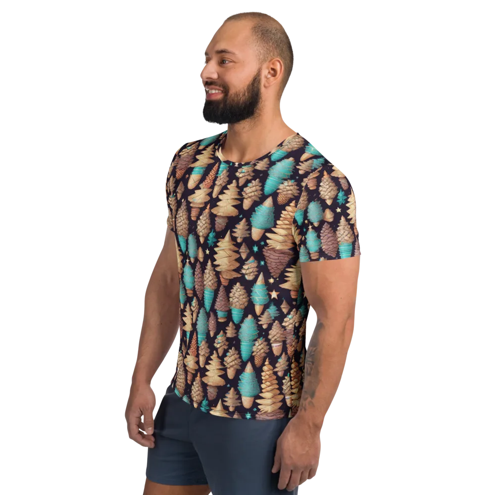 Cosmic Cone Garden on Men's Athletic T-Shirt — Left