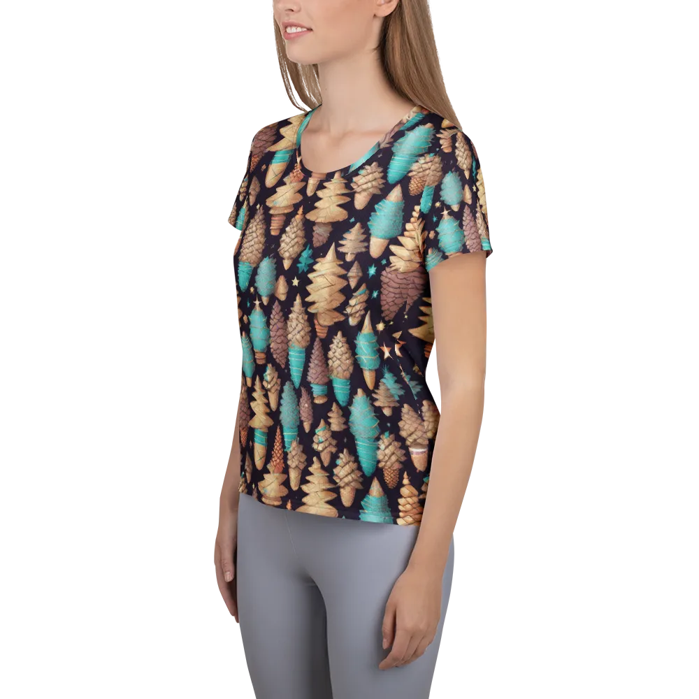 Cosmic Cone Garden on Women's Athletic T-Shirt — Left