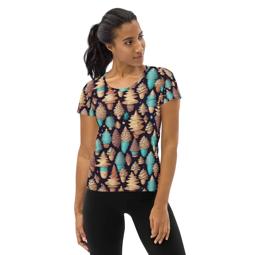 Cosmic Cone Garden on Women's Athletic T-Shirt — Front