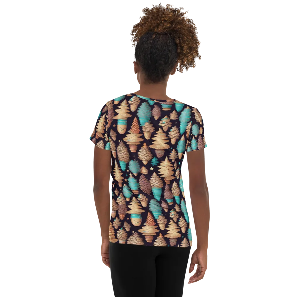 Cosmic Cone Garden on Women's Athletic T-Shirt — Back