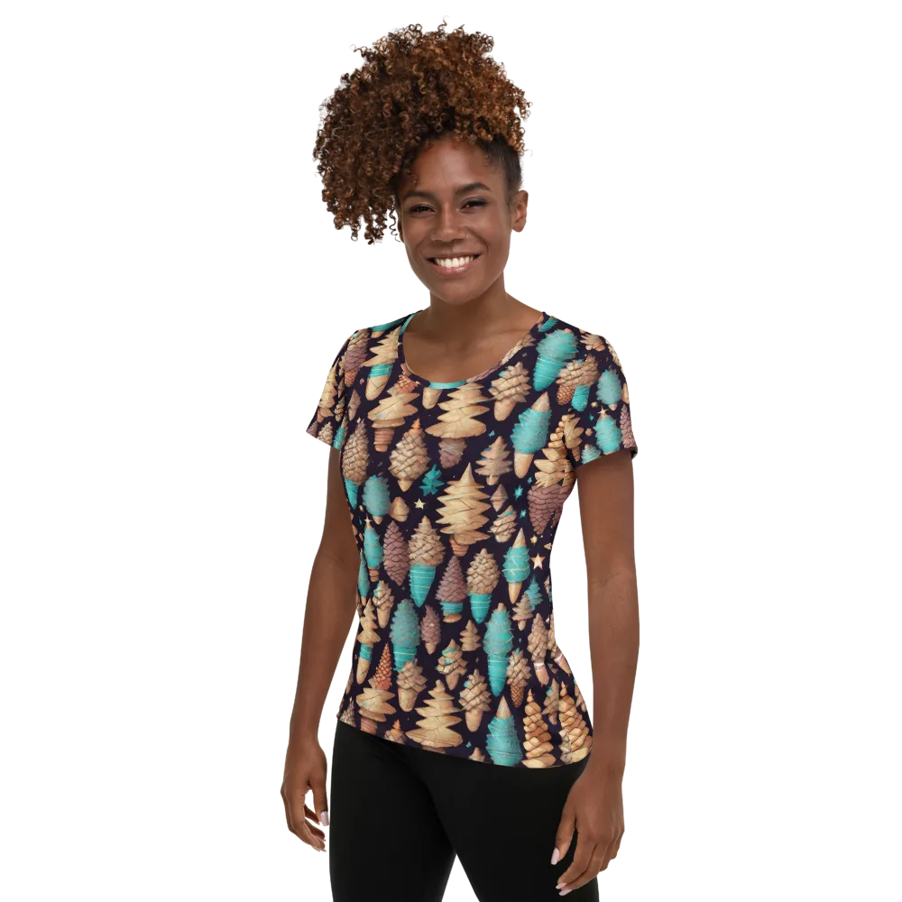 Cosmic Cone Garden on Women's Athletic T-Shirt — Left